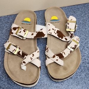 Cow print sandals